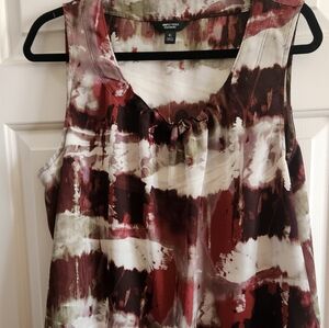 Simply Vera Vera Wang Xl sleeveless top in a rust, olive, ivory, brown, and fire